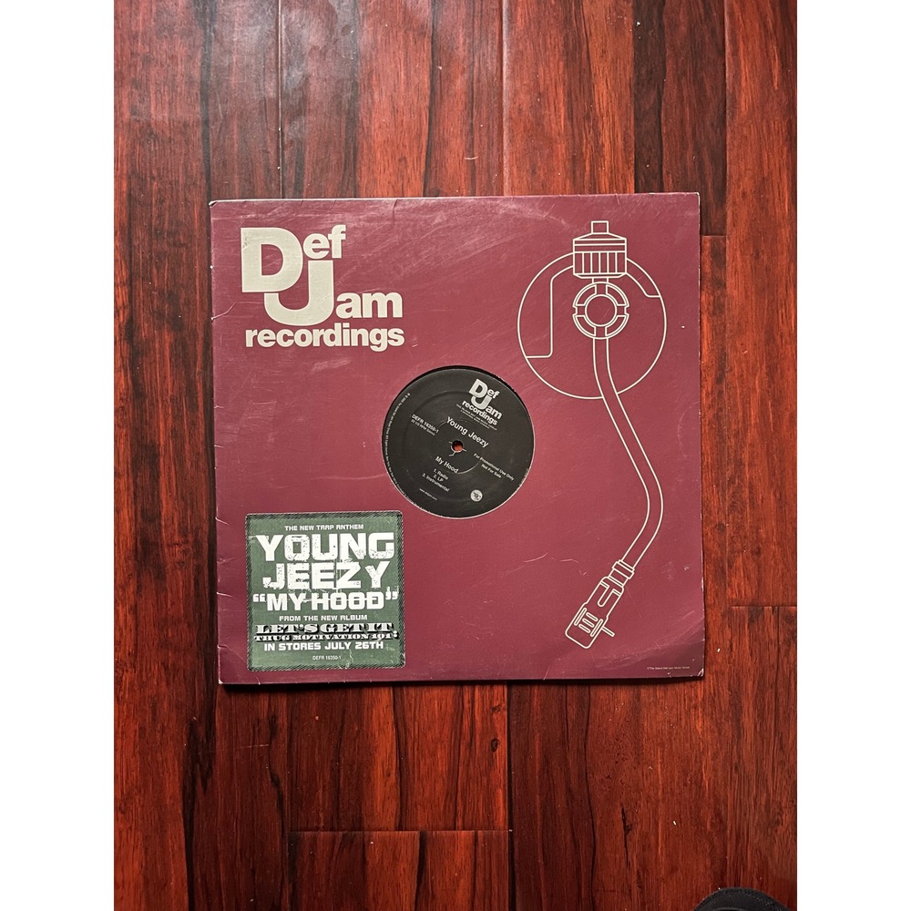 Vintage Young Jeezy Vinyl My Hood 12" 2000s Hip Hop Promo Def Jam DEFR 16350-1